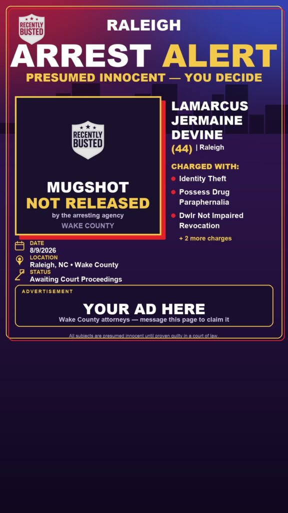 Arrest report — LAMARCUS JERMAINE DEVINE