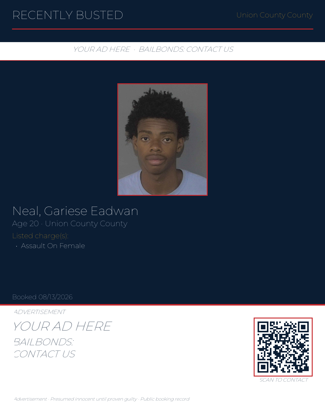 Arrest report - NEAL, GARIESE EADWAN