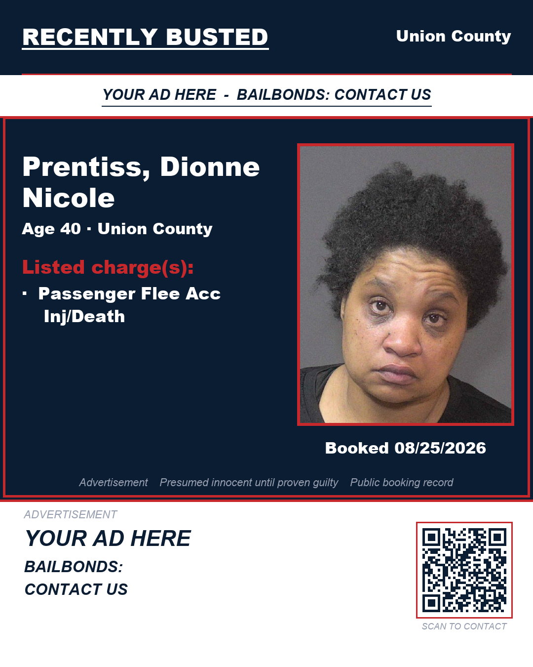 Arrest report - PRENTISS, DIONNE NICOLE