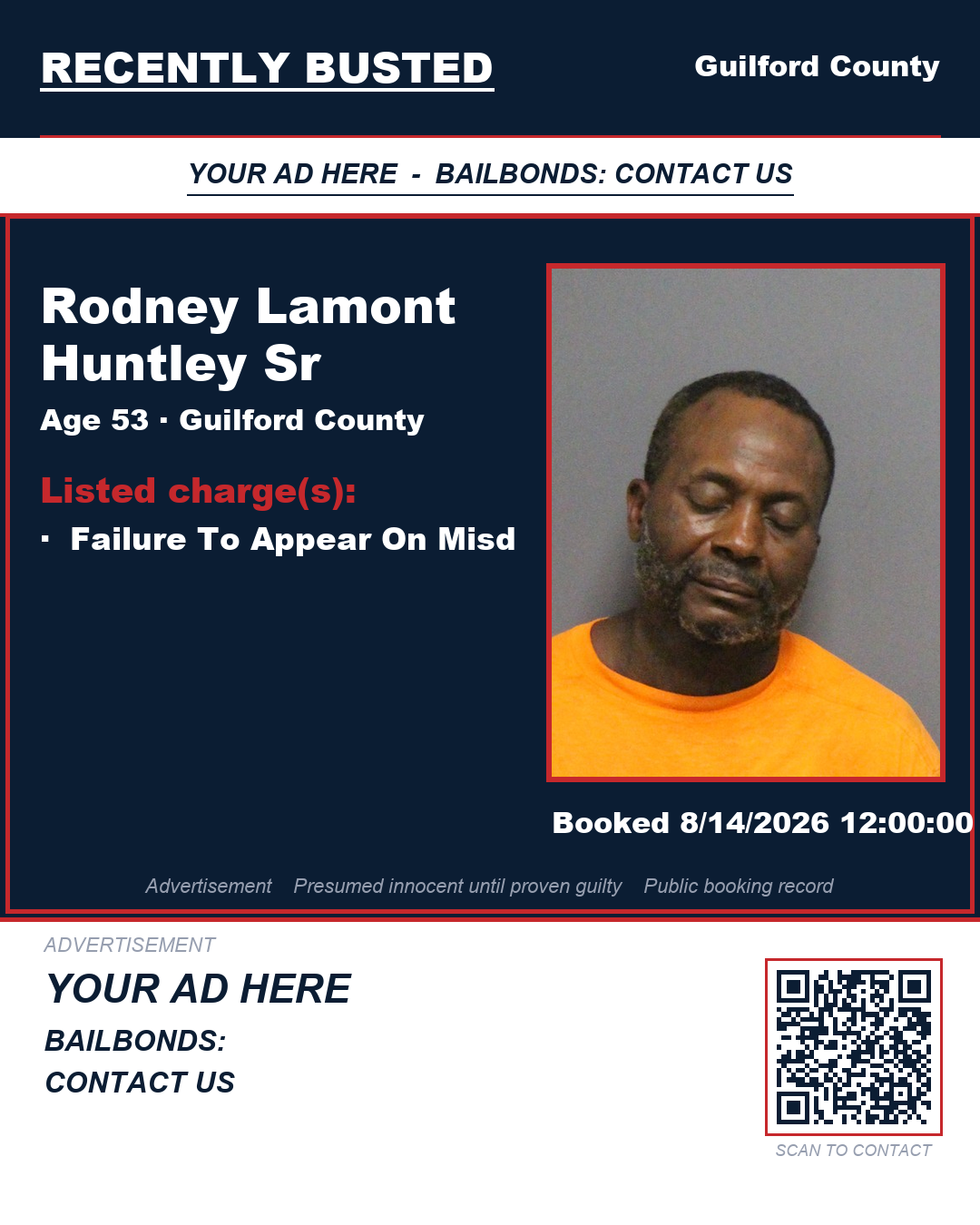 Arrest report - RODNEY LAMONT HUNTLEY SR