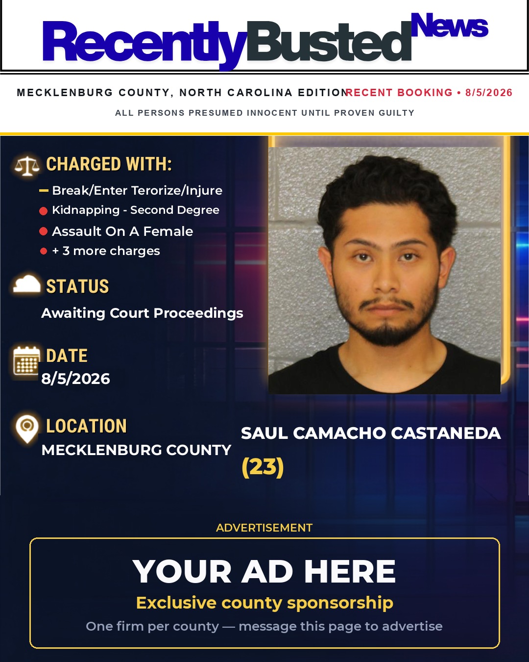 Arrest report - SAUL CAMACHO CASTANEDA