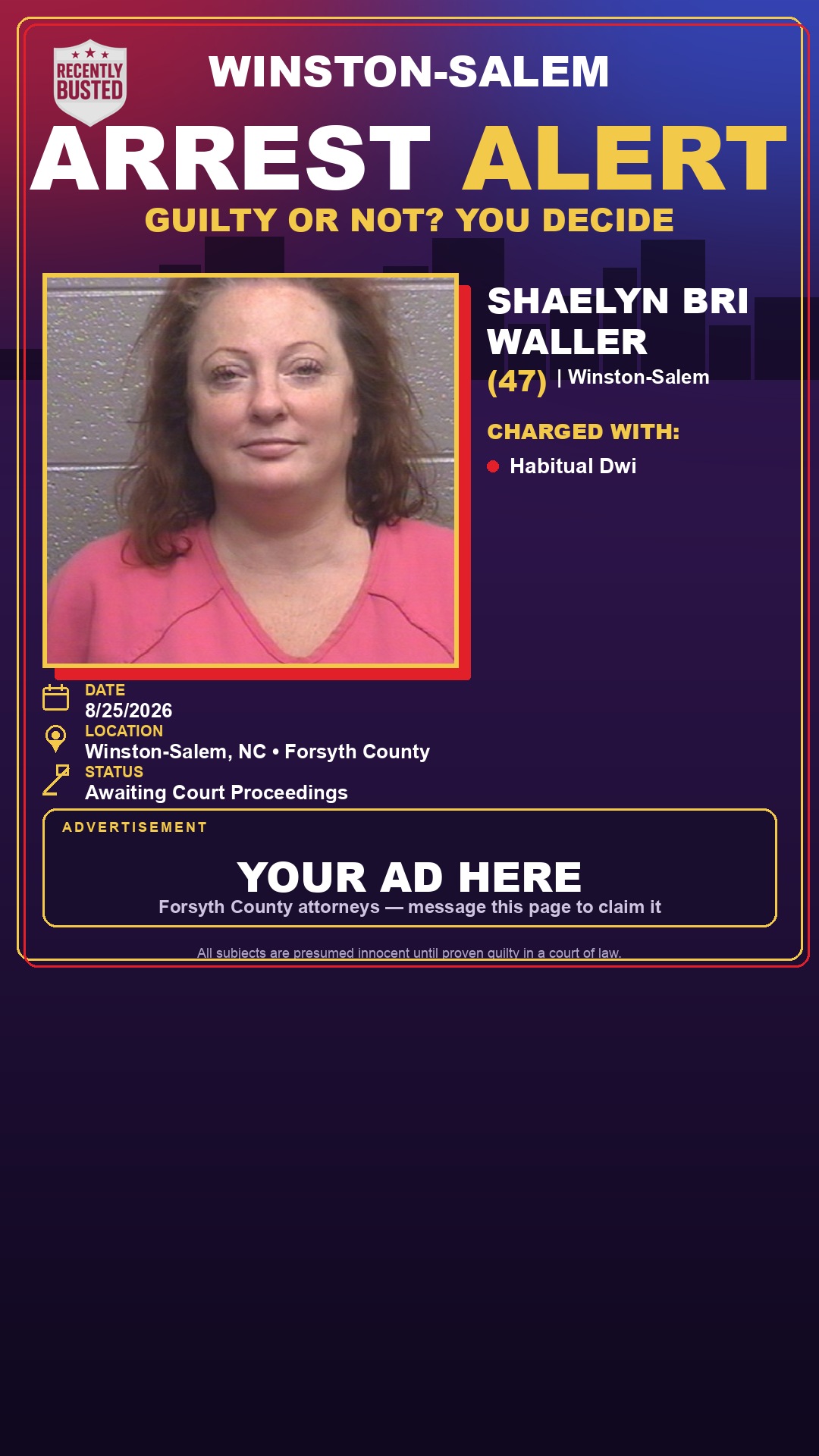Arrest report - SHAELYN BRI WALLER