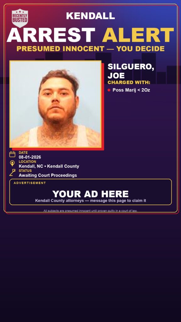 Silguero, Joe — arrest record card, Recently Busted