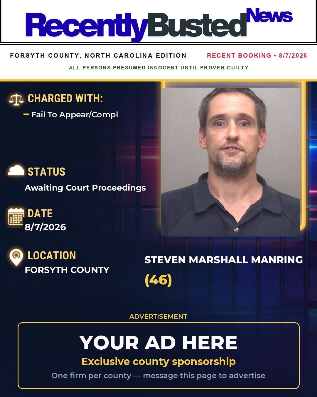 Arrest report - STEVEN MARSHALL MANRING