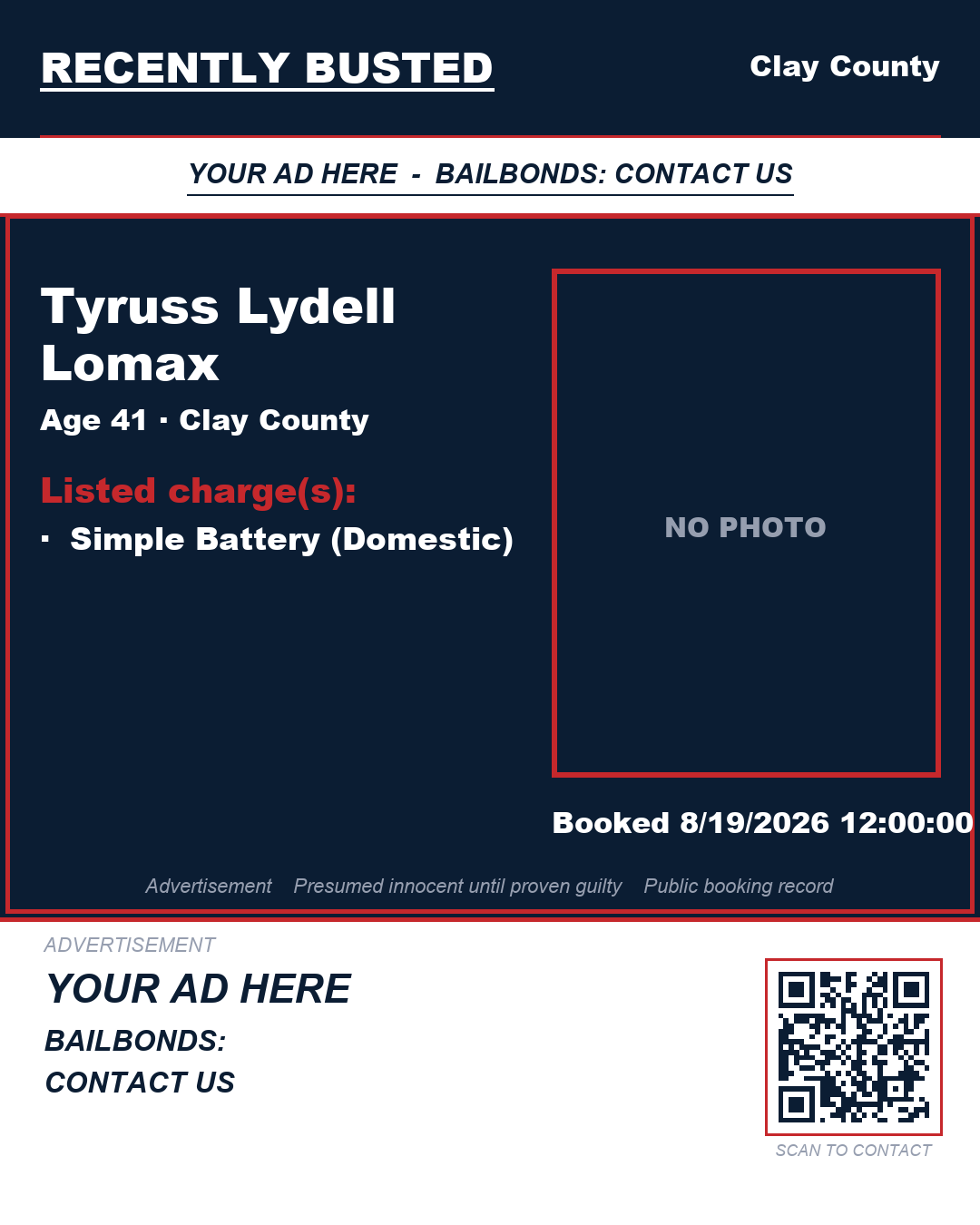 Arrest report - TYRUSS LYDELL LOMAX