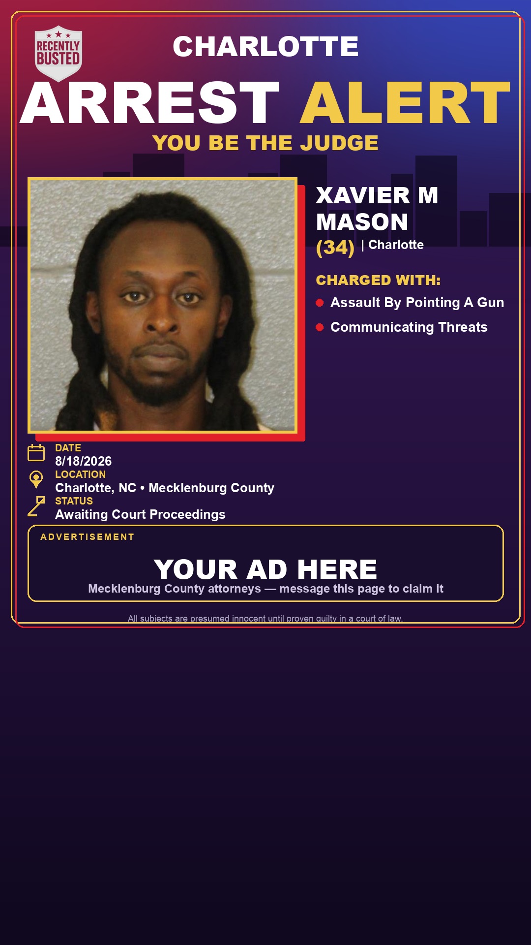 Arrest report - XAVIER M MASON