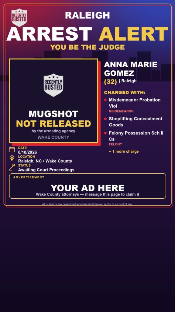 Arrest report — ANNA MARIE GOMEZ
