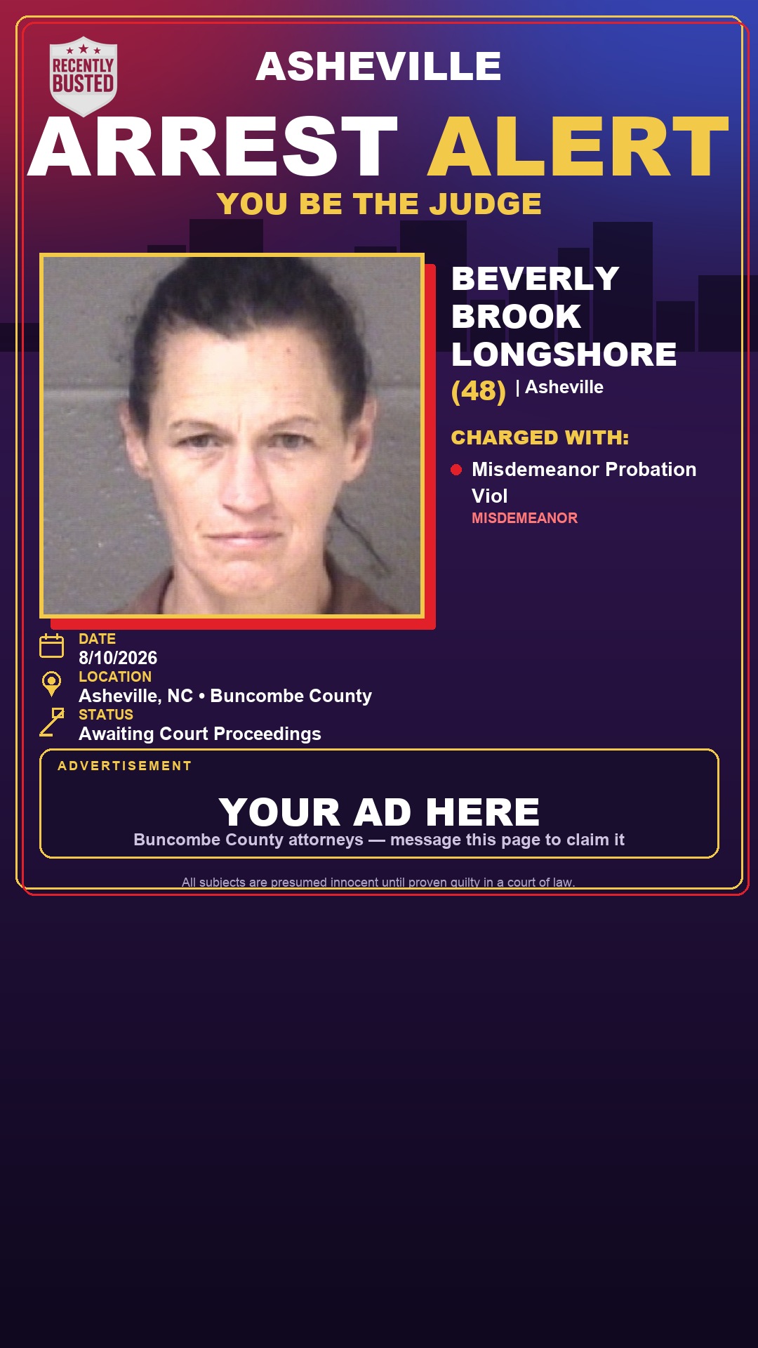 Arrest report - BEVERLY BROOK LONGSHORE