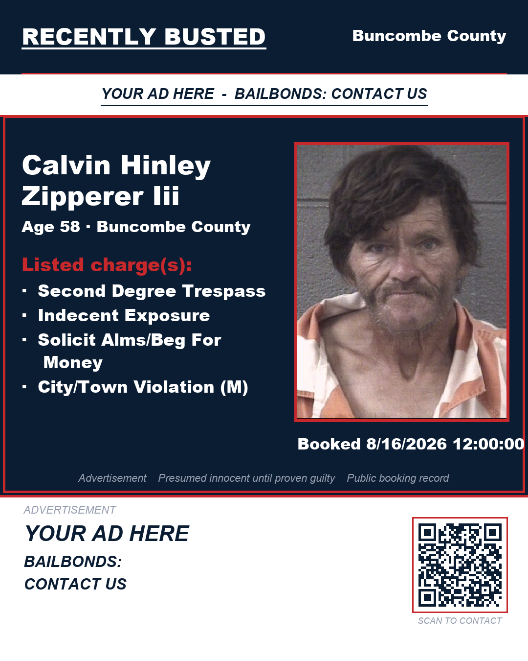 Arrest report - CALVIN HINLEY ZIPPERER III