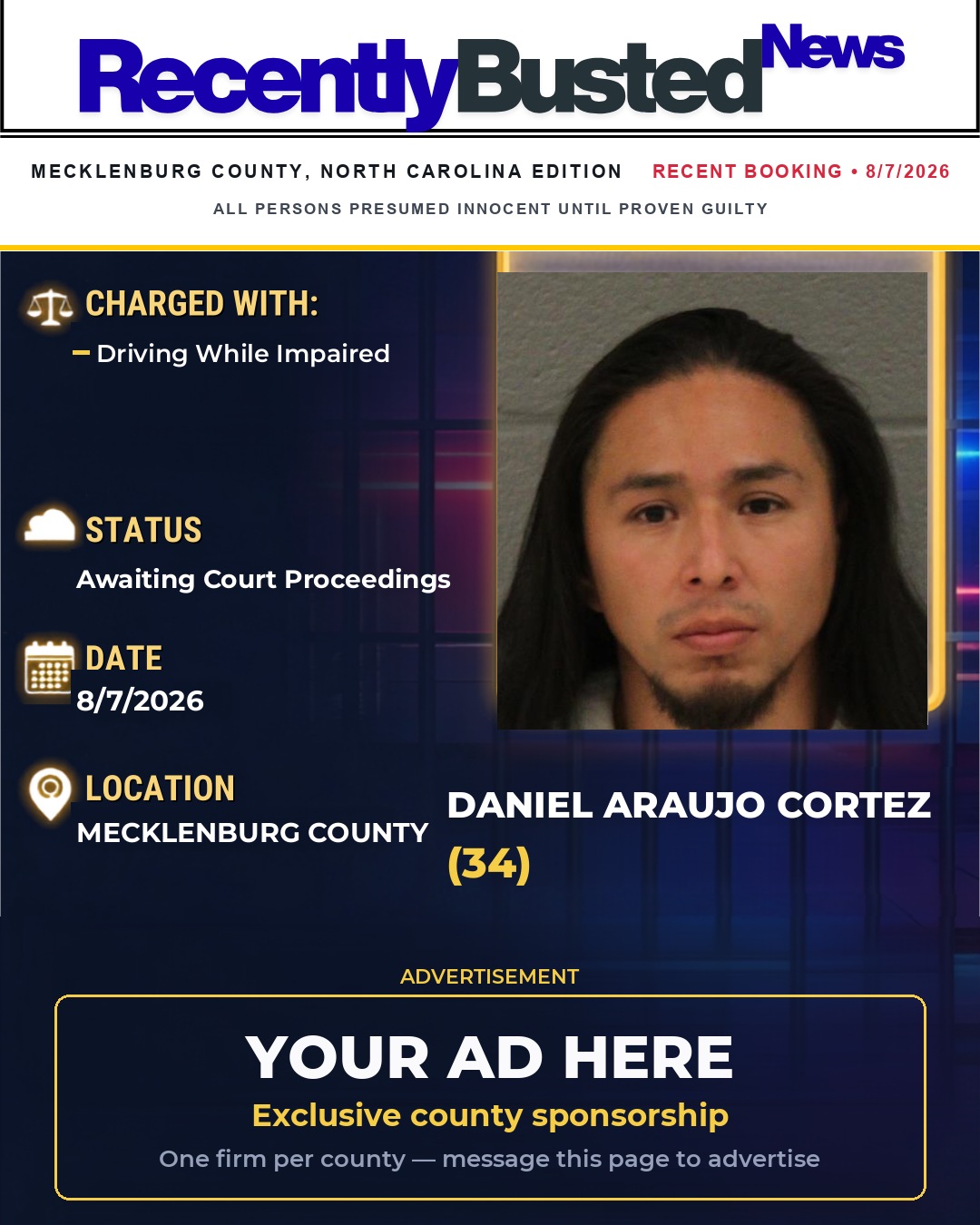 Arrest report - DANIEL ARAUJO CORTEZ