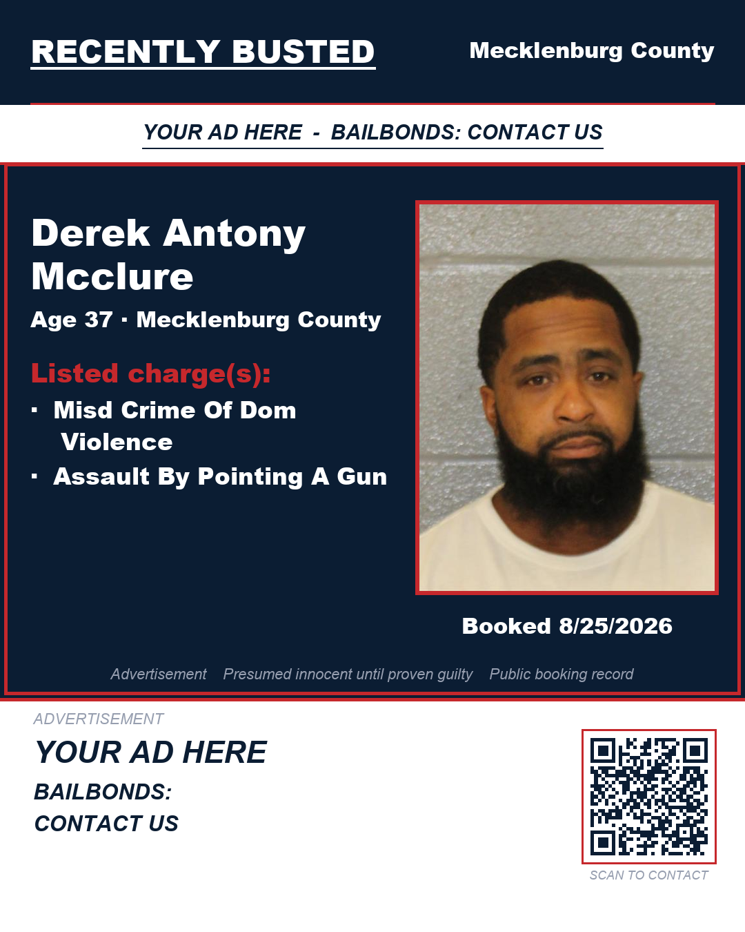 Arrest report - DEREK ANTONY MCCLURE