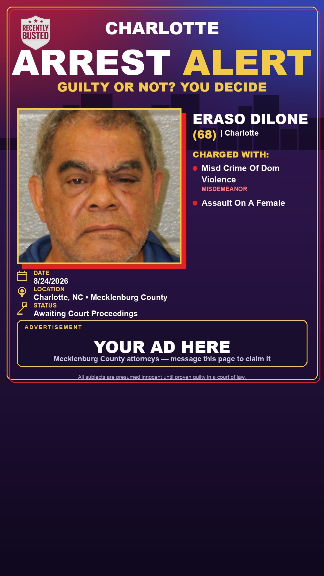 Arrest report - ERASO DILONE