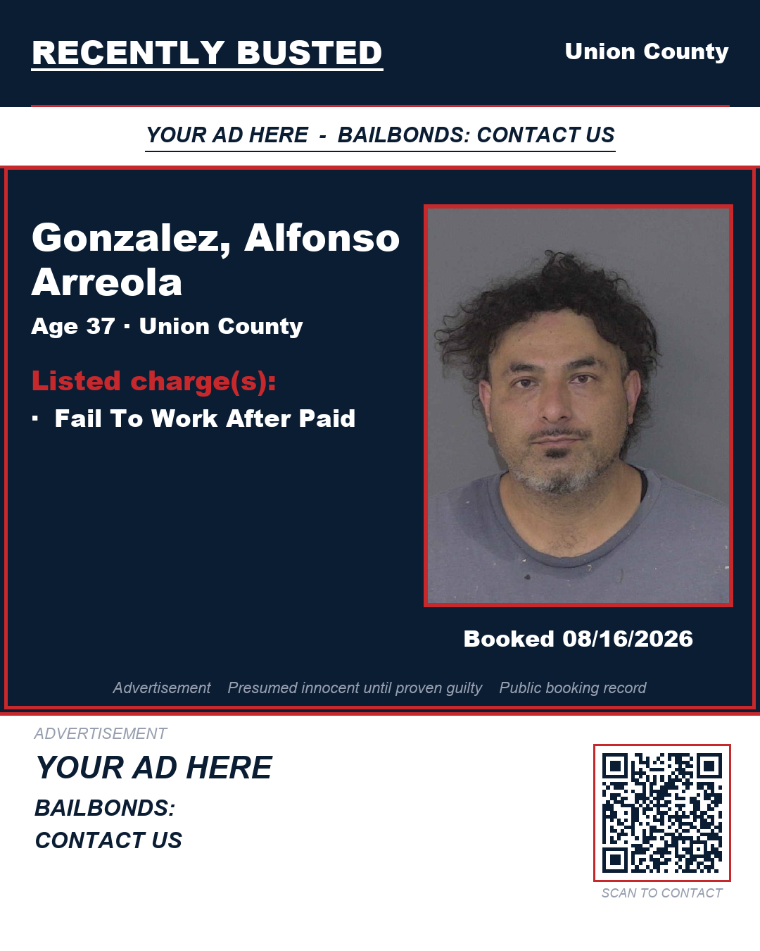 Arrest report - GONZALEZ, ALFONSO ARREOLA