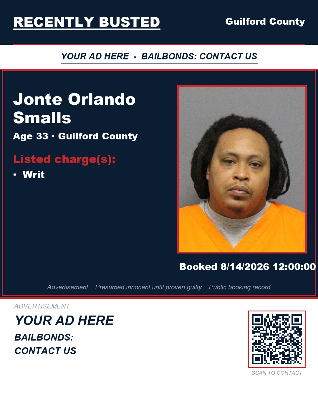 Arrest report - JONTE ORLANDO SMALLS