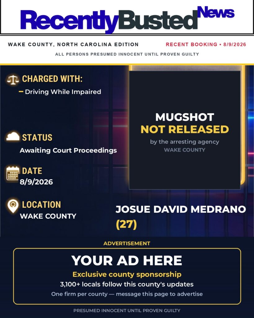 Arrest report — JOSUE DAVID MEDRANO