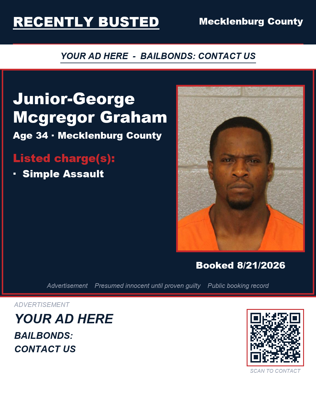 Arrest report - JUNIOR-GEORGE MCGREGOR GRAHAM