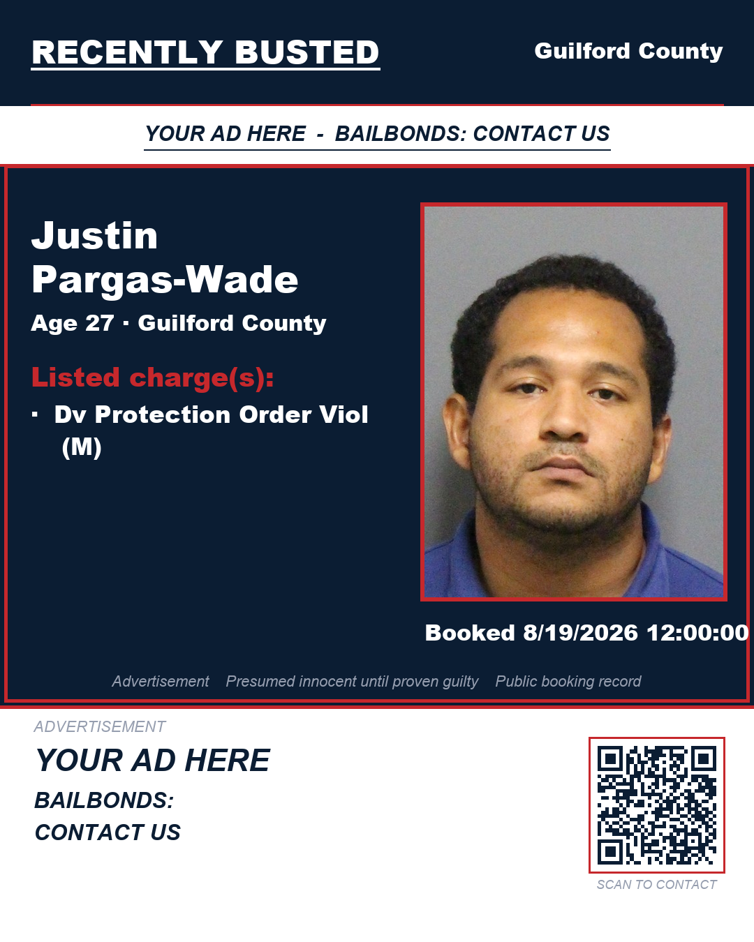 Arrest report - JUSTIN PARGAS-WADE
