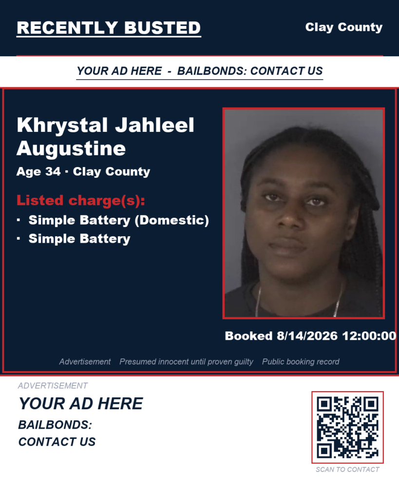Arrest report — KHRYSTAL JAHLEEL AUGUSTINE