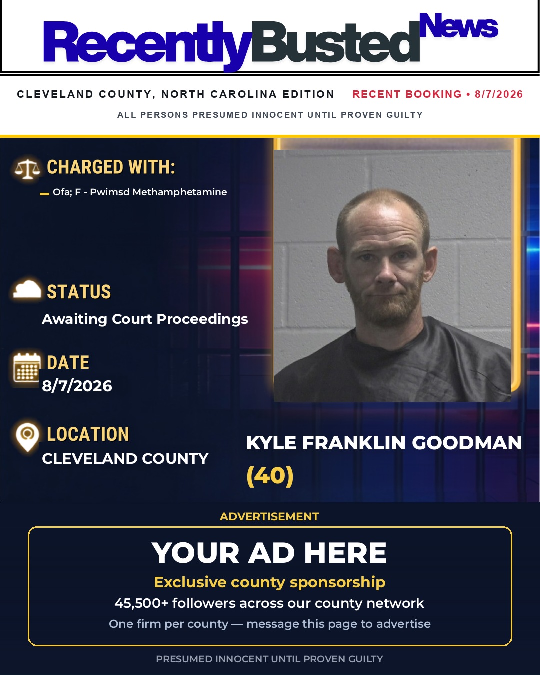 Arrest report - KYLE FRANKLIN GOODMAN
