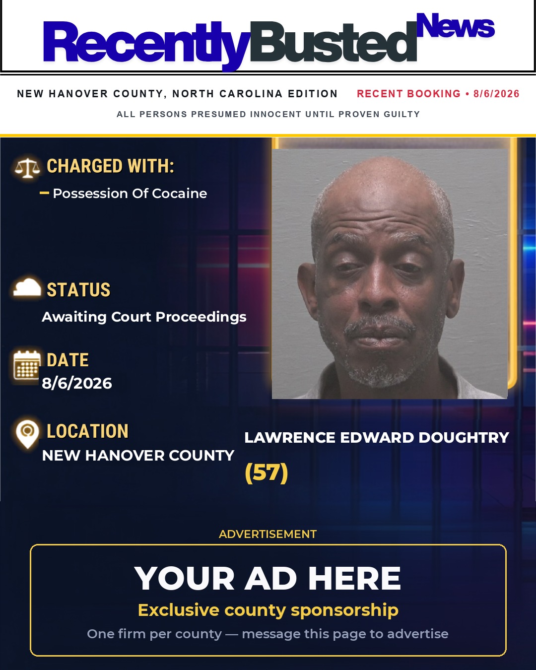 Arrest report - LAWRENCE EDWARD DOUGHTRY