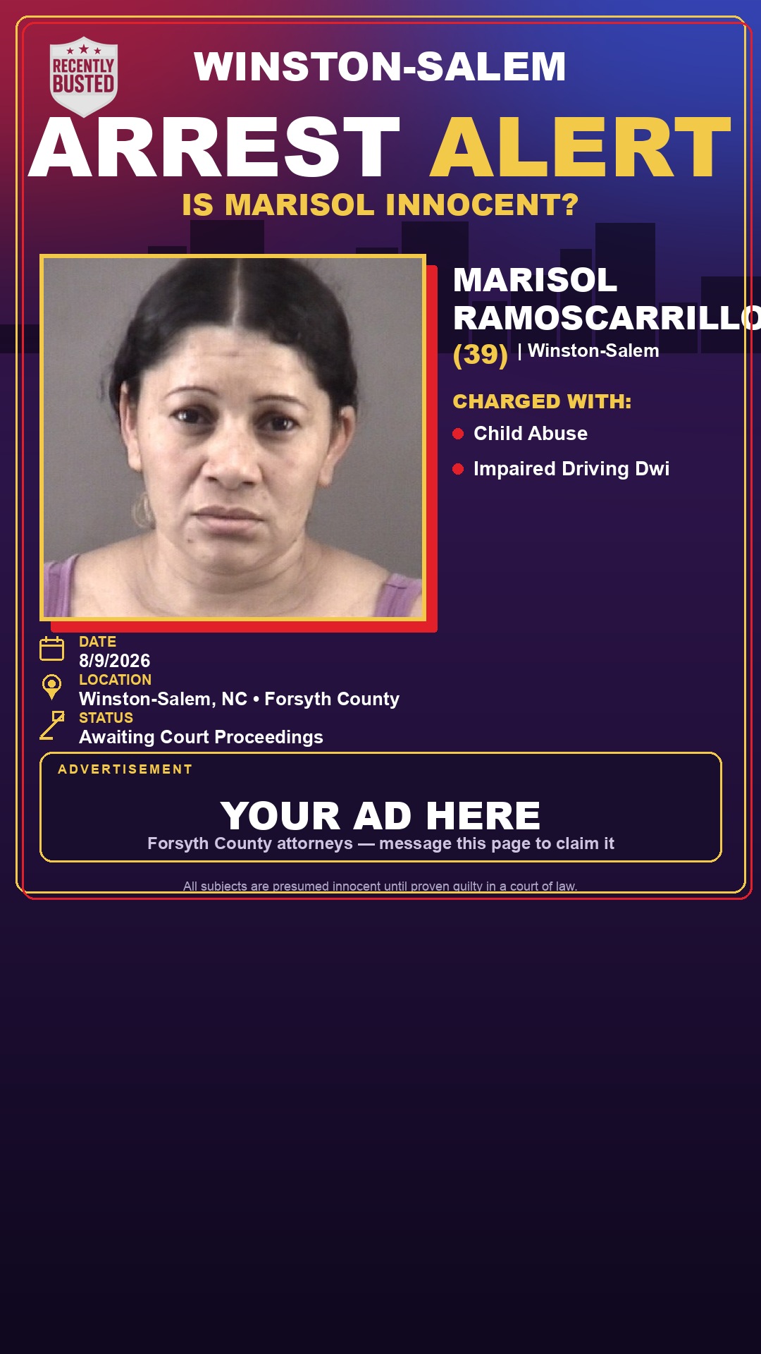 Arrest report - MARISOL RAMOSCARRILLO
