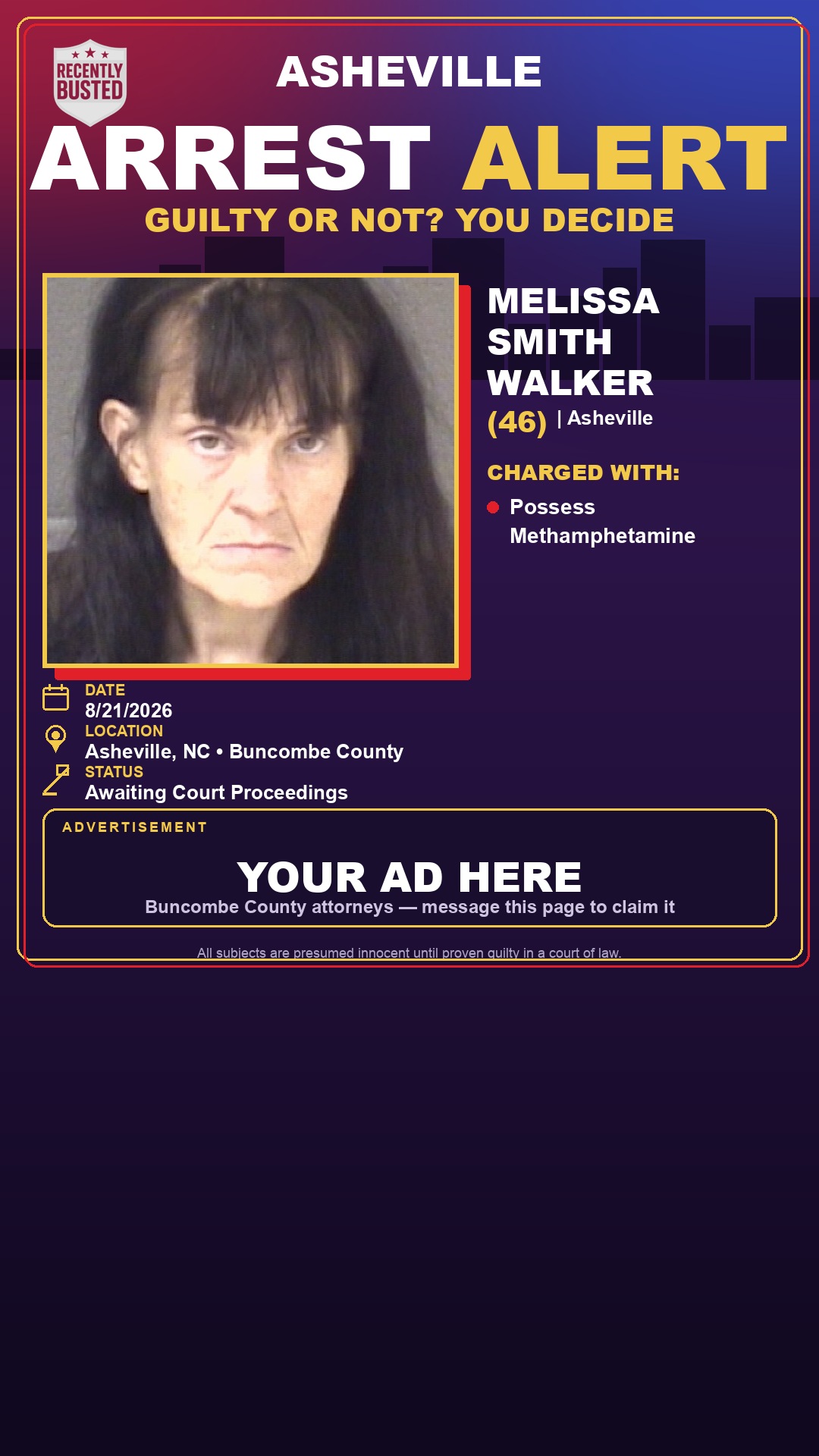 Arrest report - MELISSA SMITH WALKER