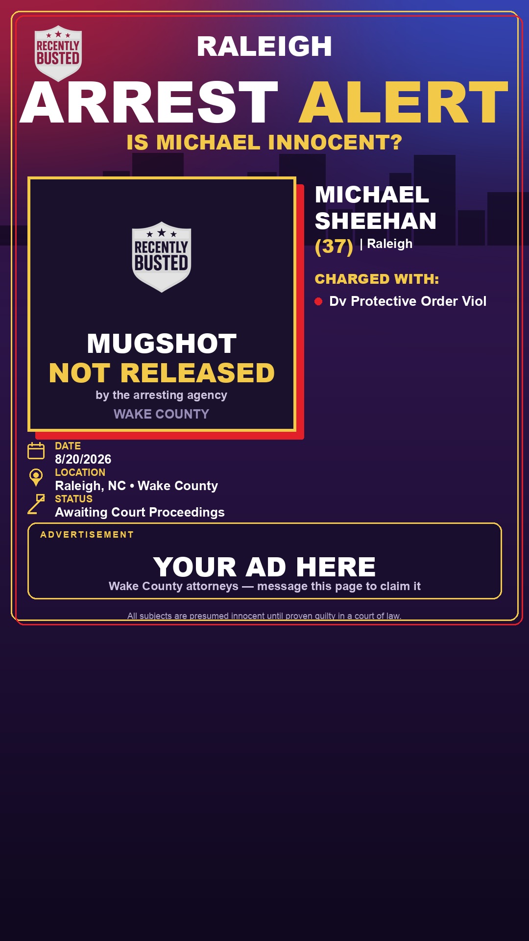 Arrest report - MICHAEL SHEEHAN