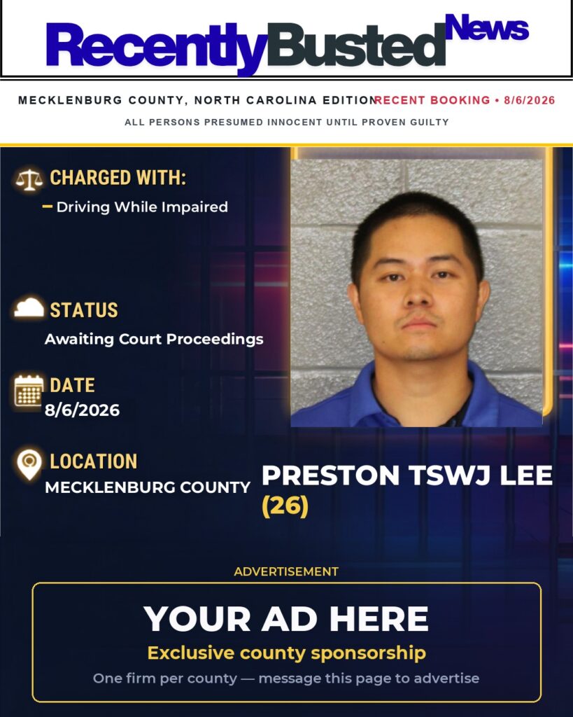 Arrest report โ PRESTON TSWJ LEE