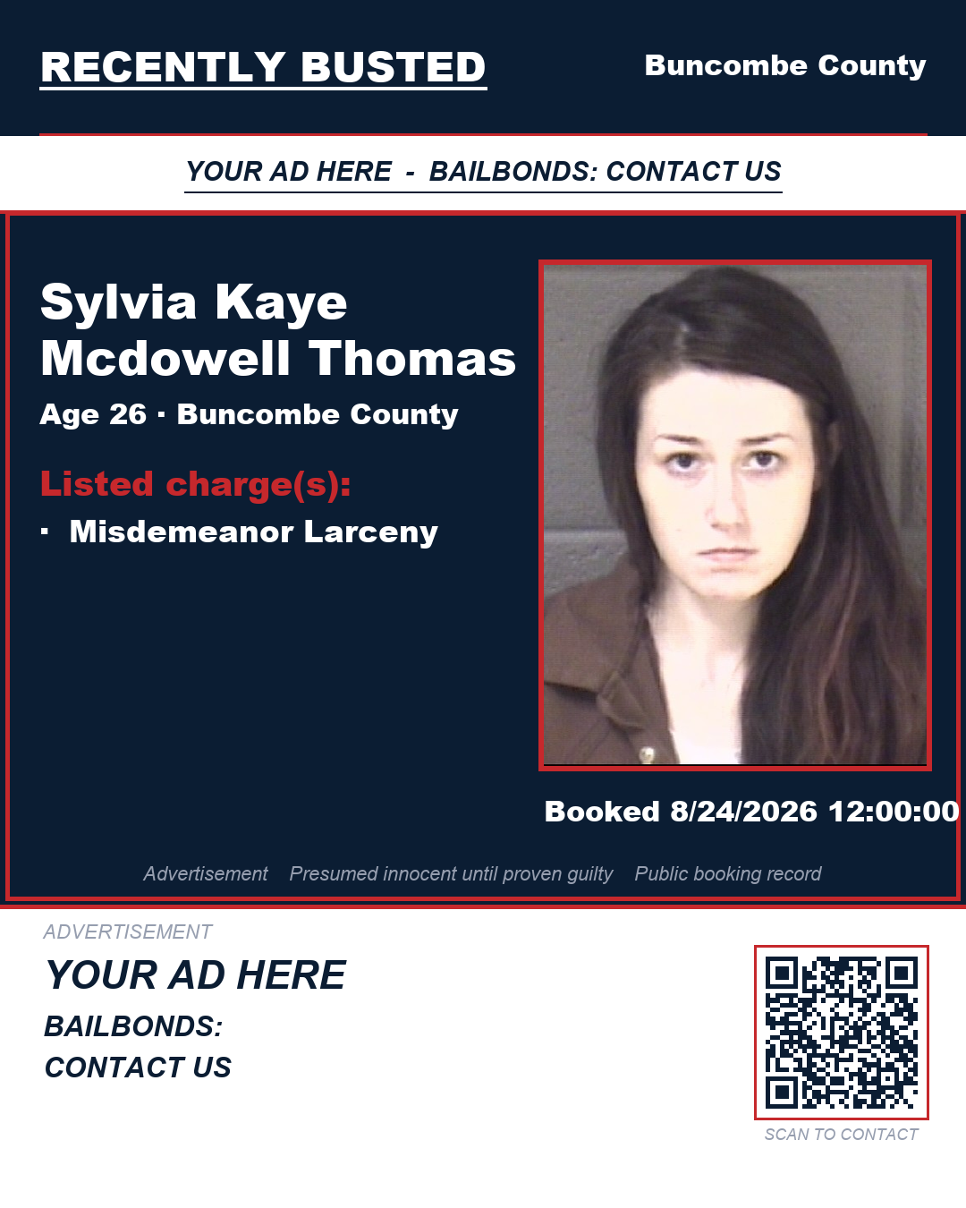 Arrest report - SYLVIA KAYE MCDOWELL THOMAS
