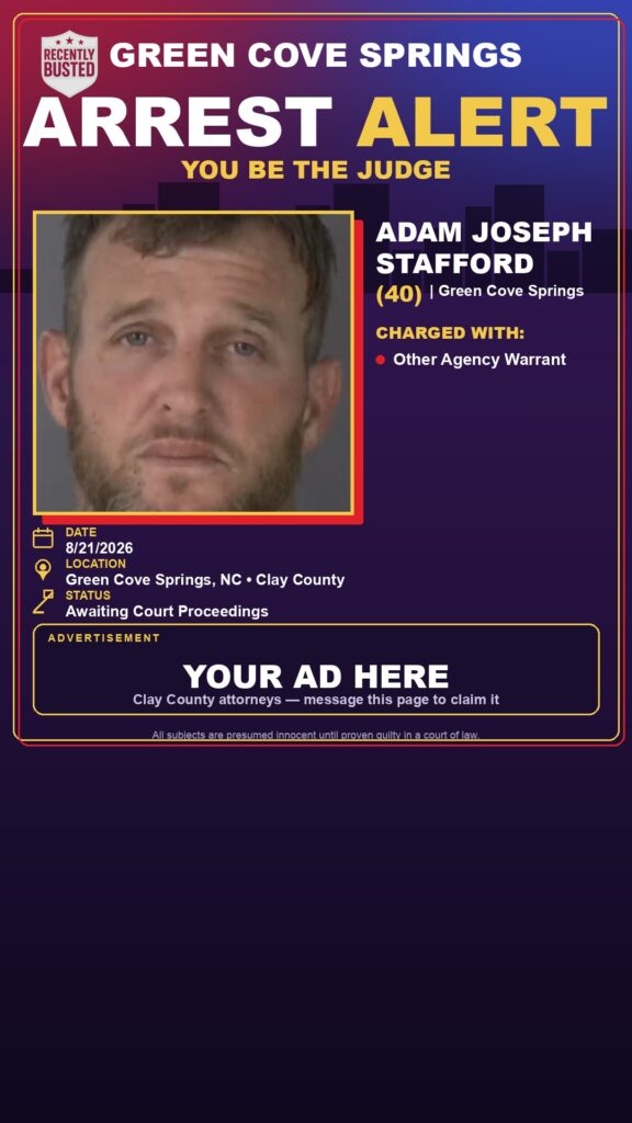 Arrest report - ADAM JOSEPH STAFFORD