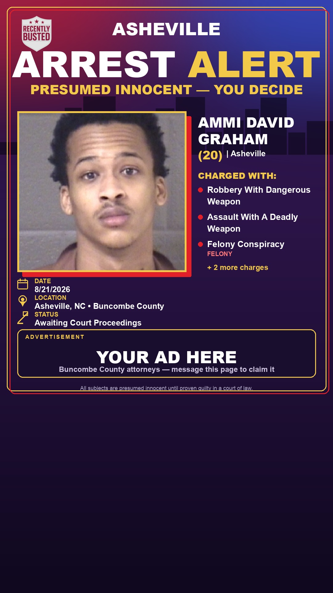 Arrest report - AMMI DAVID GRAHAM