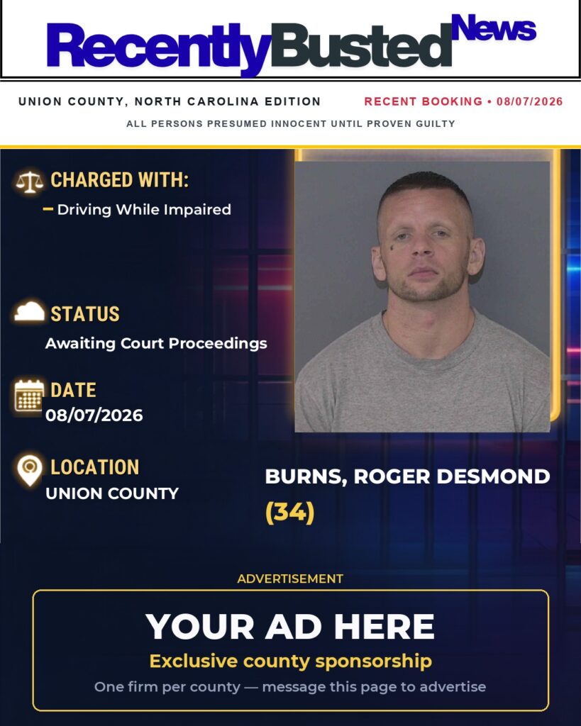 Arrest report - BURNS, ROGER DESMOND