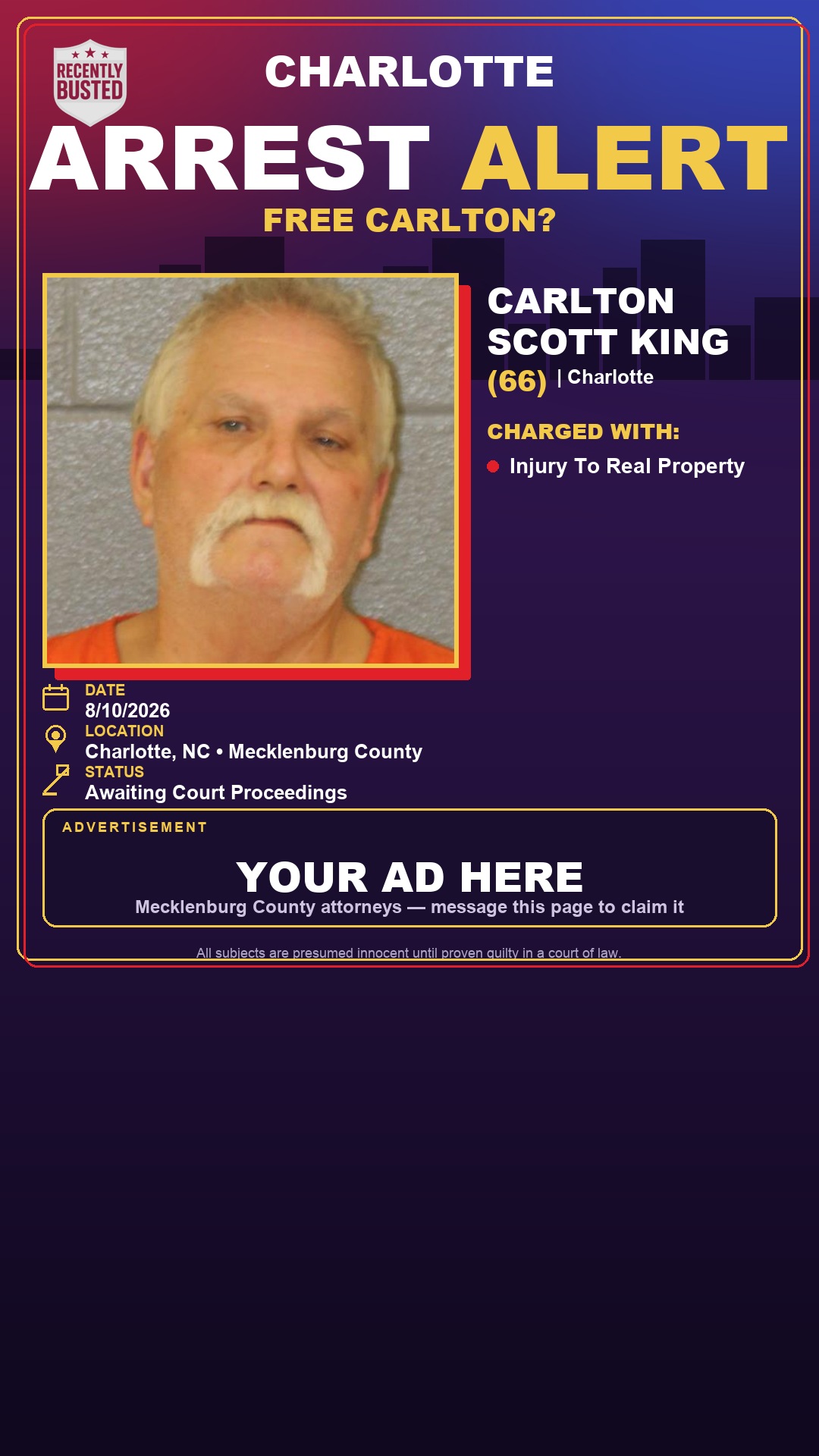 Arrest report - CARLTON SCOTT KING