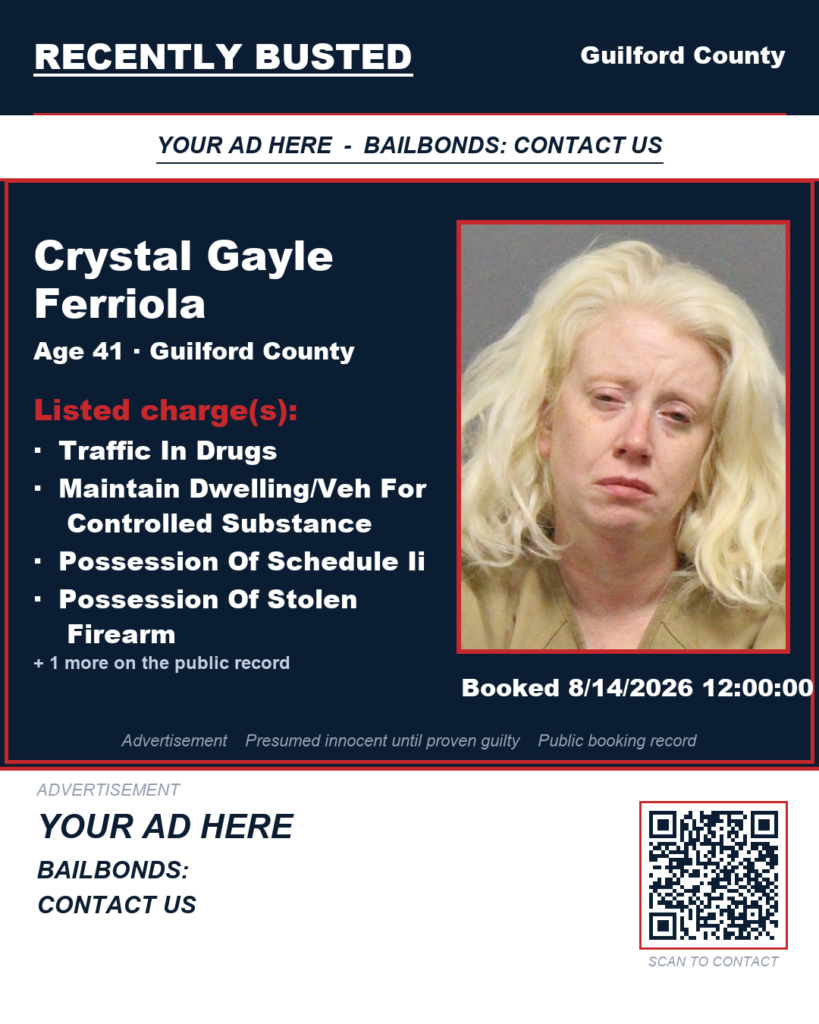 Arrest report — CRYSTAL GAYLE FERRIOLA
