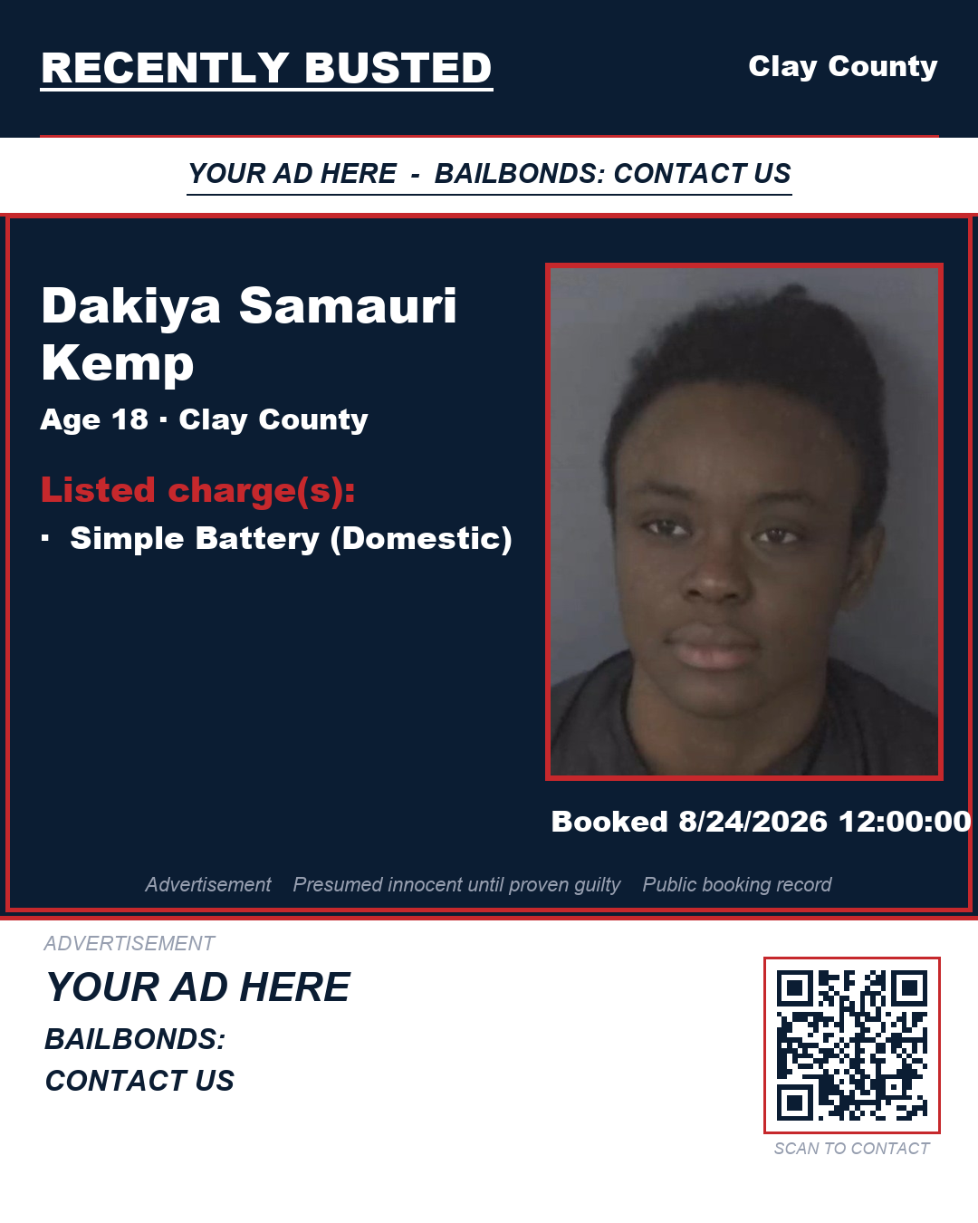 Arrest report - DAKIYA SAMAURI KEMP