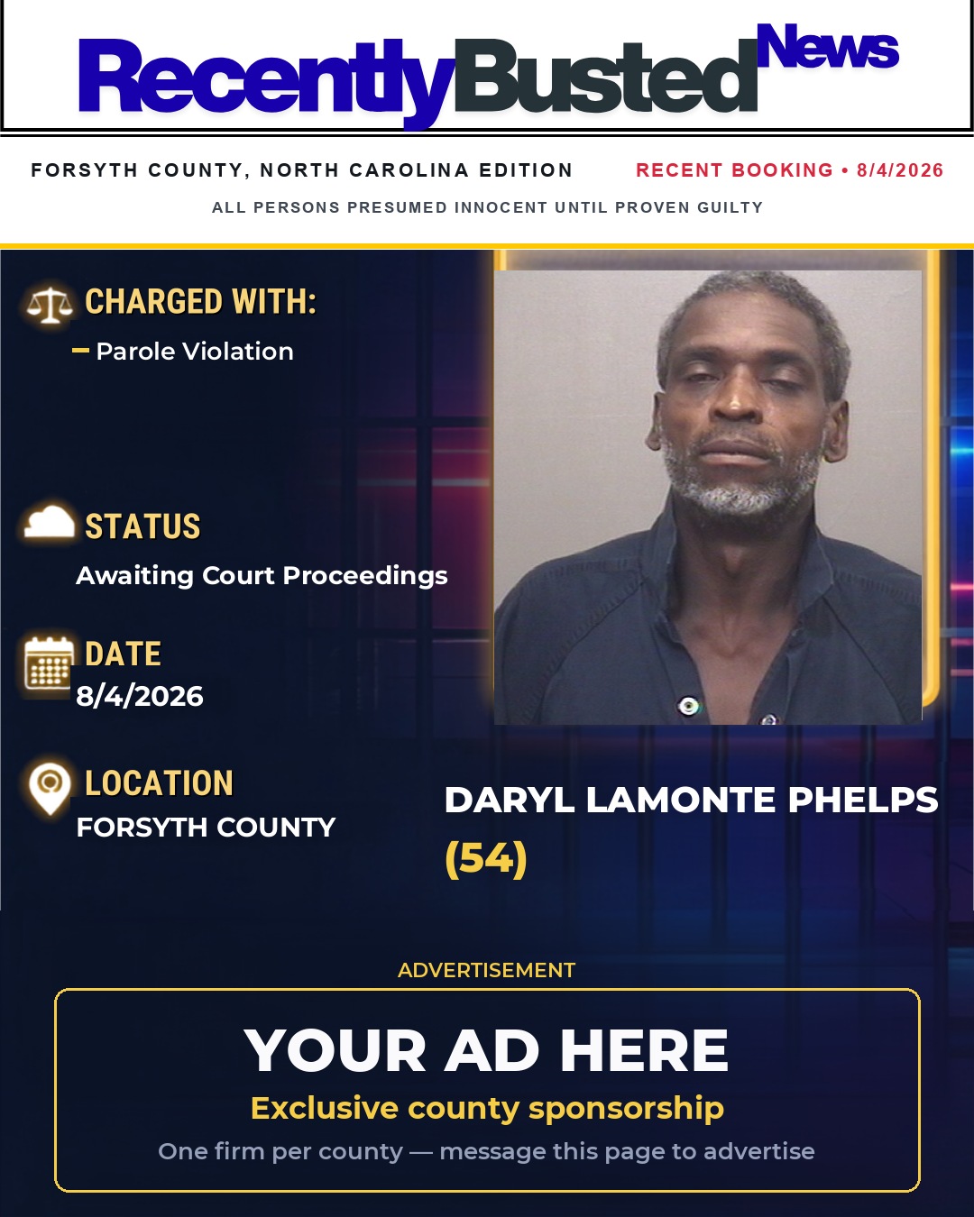 Arrest report - DARYL LAMONTE PHELPS