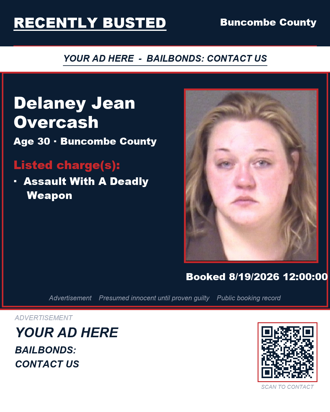 Arrest report - DELANEY JEAN OVERCASH
