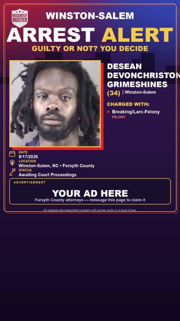 Arrest report — DESEAN DEVONCHRISTON GRIMESHINES