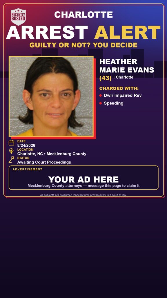 Arrest report — HEATHER MARIE EVANS
