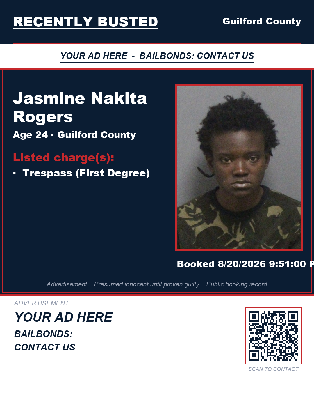 Arrest report - JASMINE NAKITA ROGERS