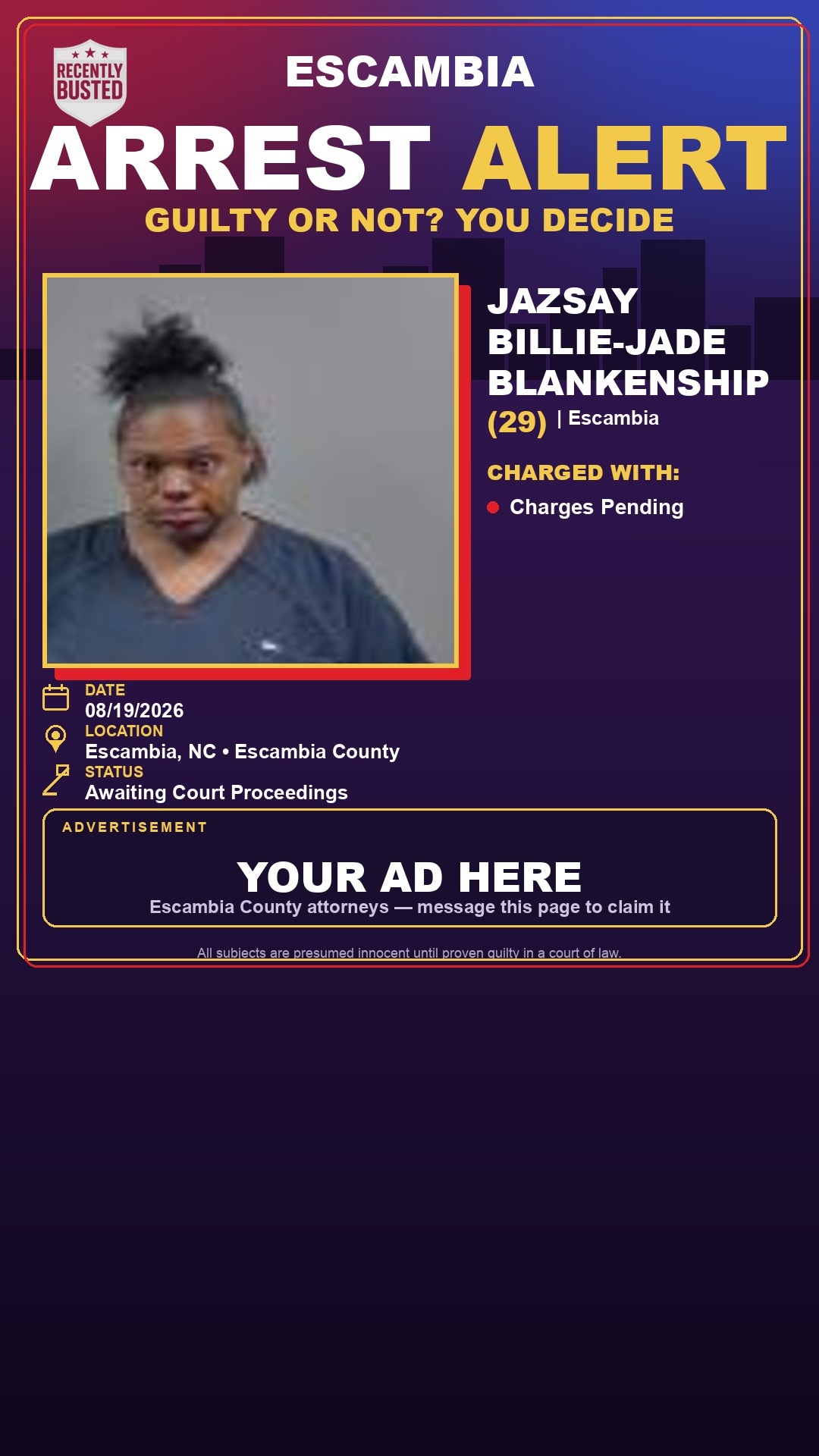 Arrest report - Jazsay Billie-Jade Blankenship