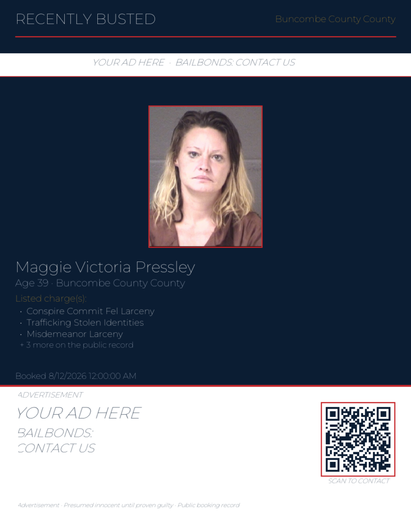 Arrest report — MAGGIE VICTORIA PRESSLEY