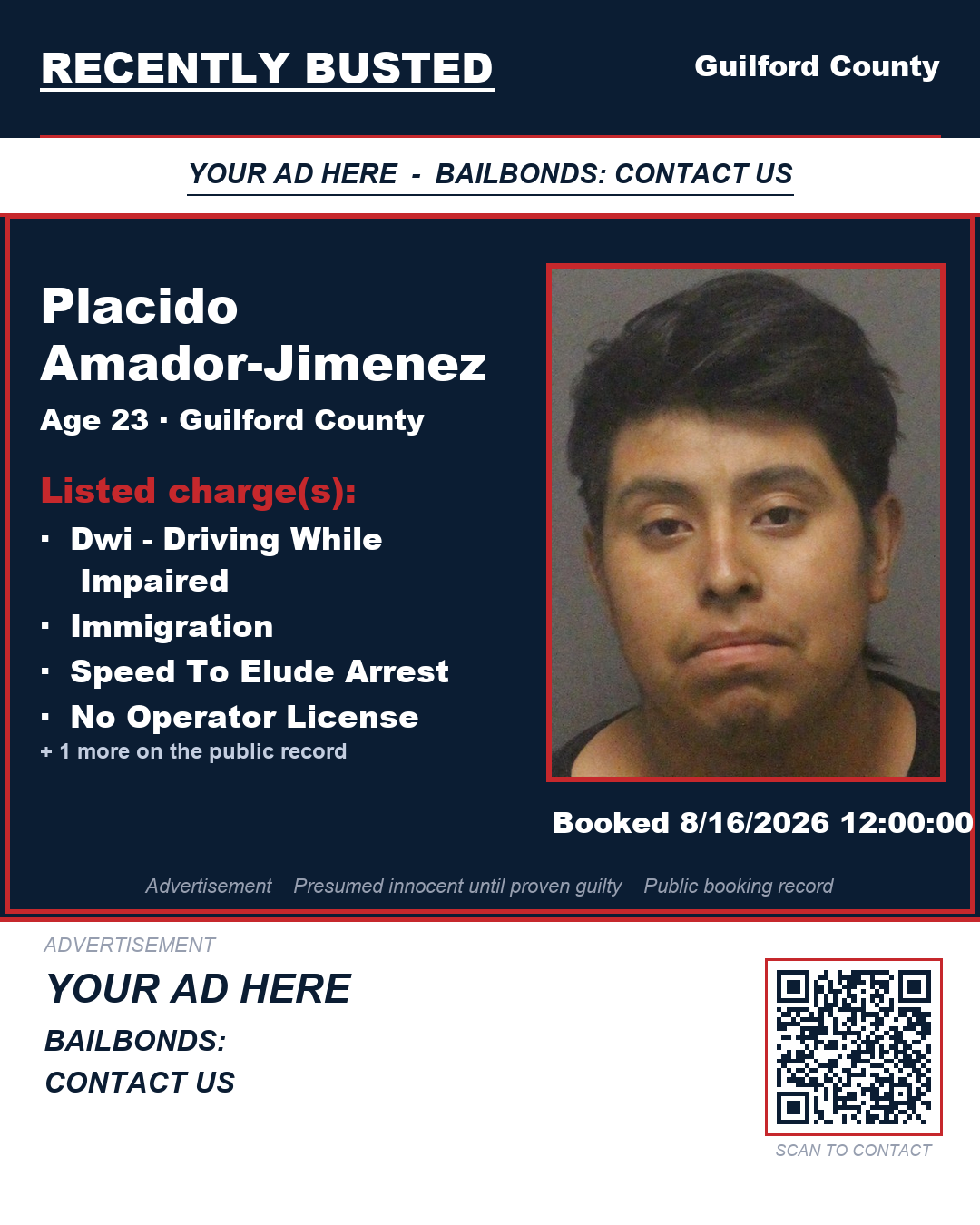 Arrest report - PLACIDO AMADOR-JIMENEZ