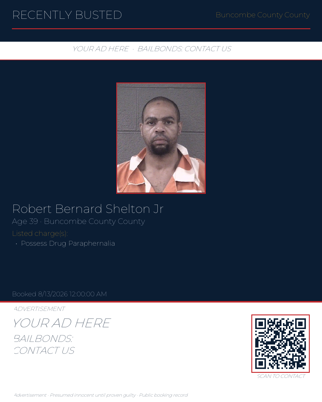 Arrest report - ROBERT BERNARD SHELTON JR