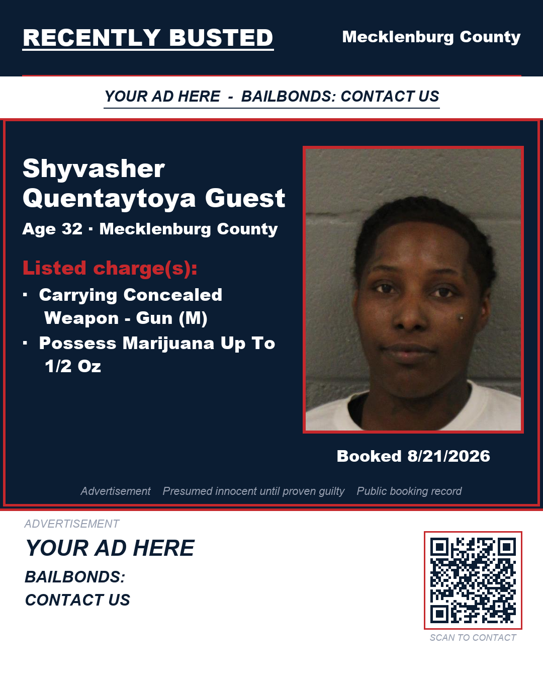 Arrest report - SHYVASHER QUENTAYTOYA GUEST