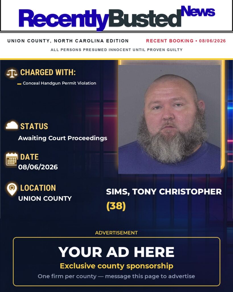 Arrest report — SIMS, TONY CHRISTOPHER