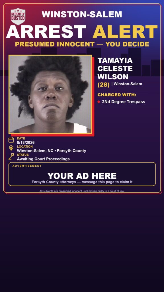 Arrest report — TAMAYIA CELESTE WILSON