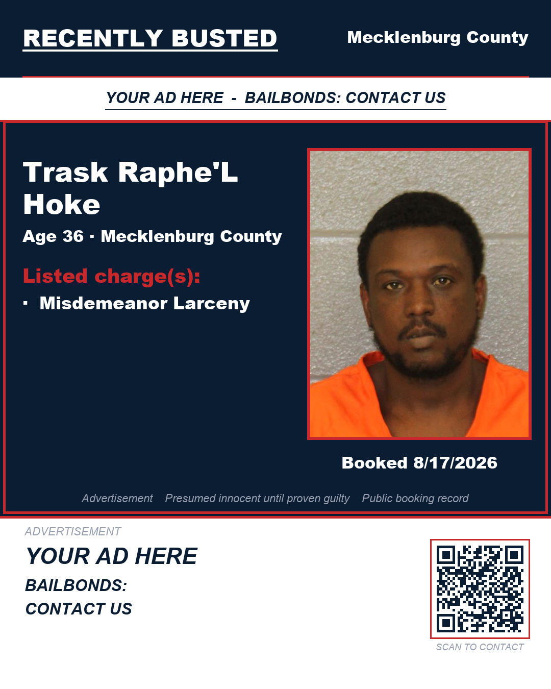 Arrest report - TRASK RAPHE'L HOKE