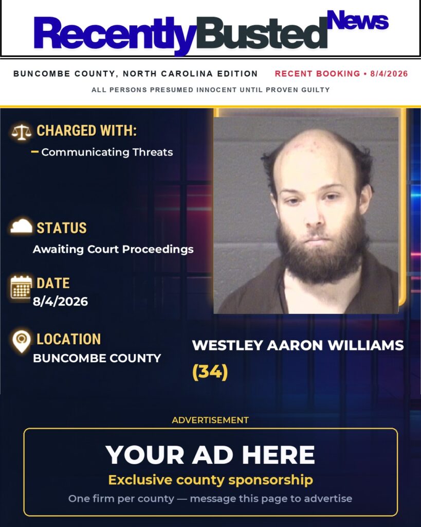 Arrest report — WESTLEY AARON WILLIAMS