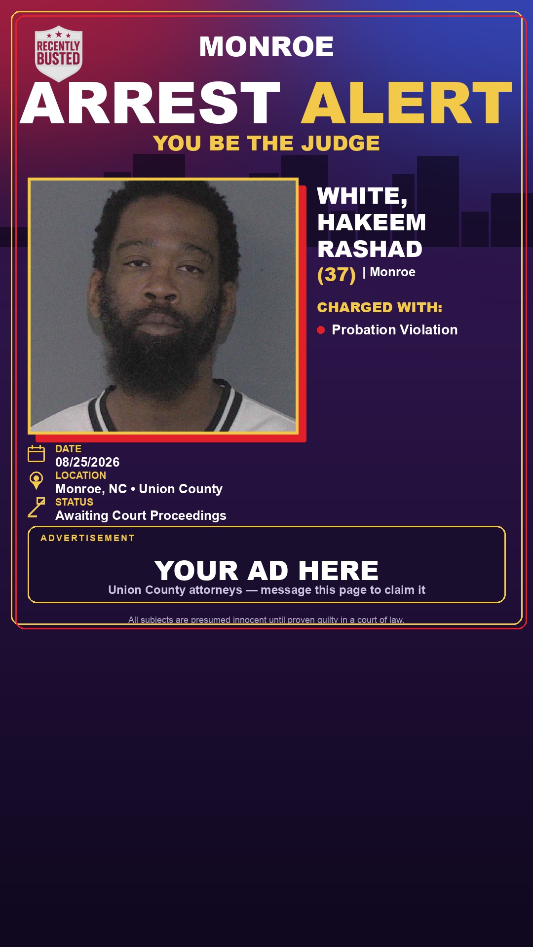 Arrest report - WHITE, HAKEEM RASHAD